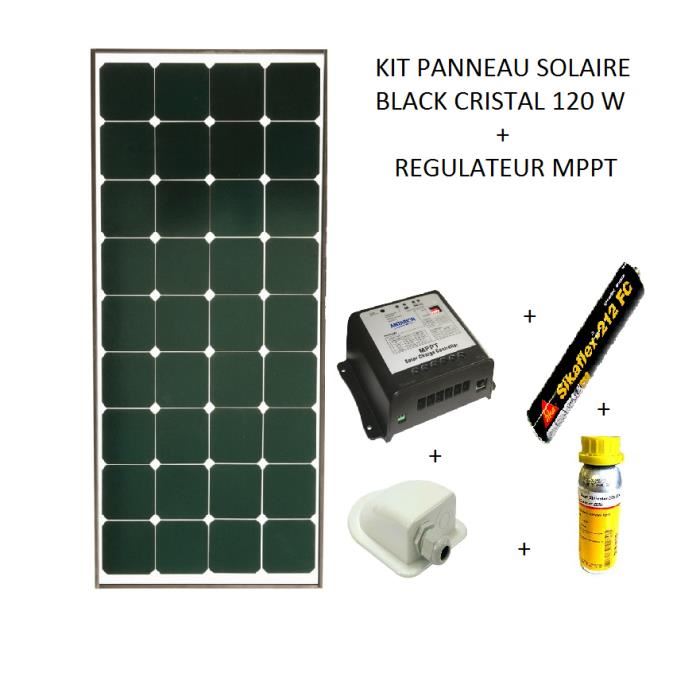 Panneau solaire camping car 140w black