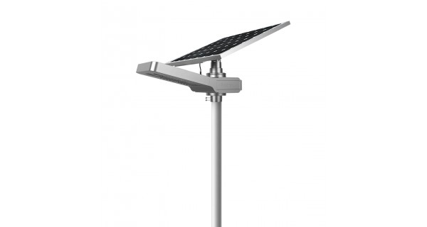 Panneau solaire sous lampadaire