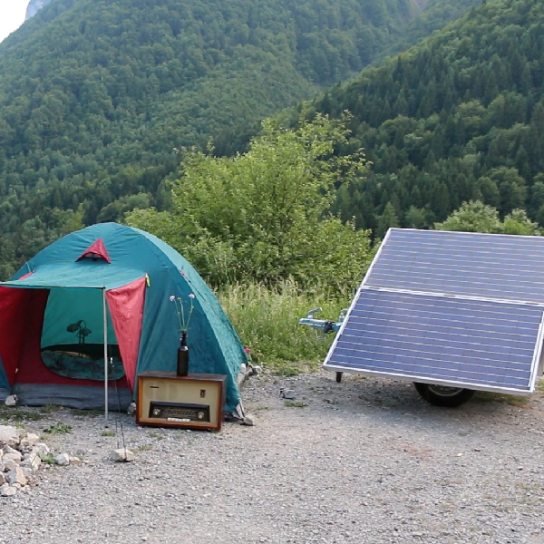 Panneau solaire sur remorque