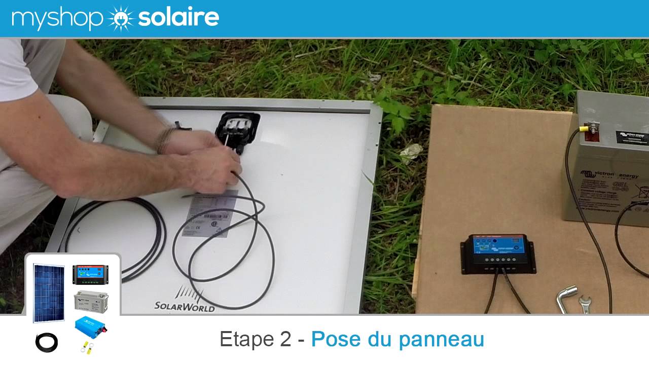 Montage panneau solaire batterie 12v
