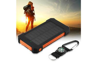 Batterie externe power bank floureon 10000mah avec panneau solaire