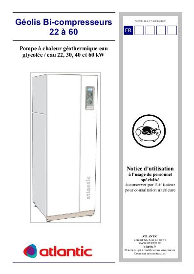 Pompe à chaleur eau-eau atlantic géolis