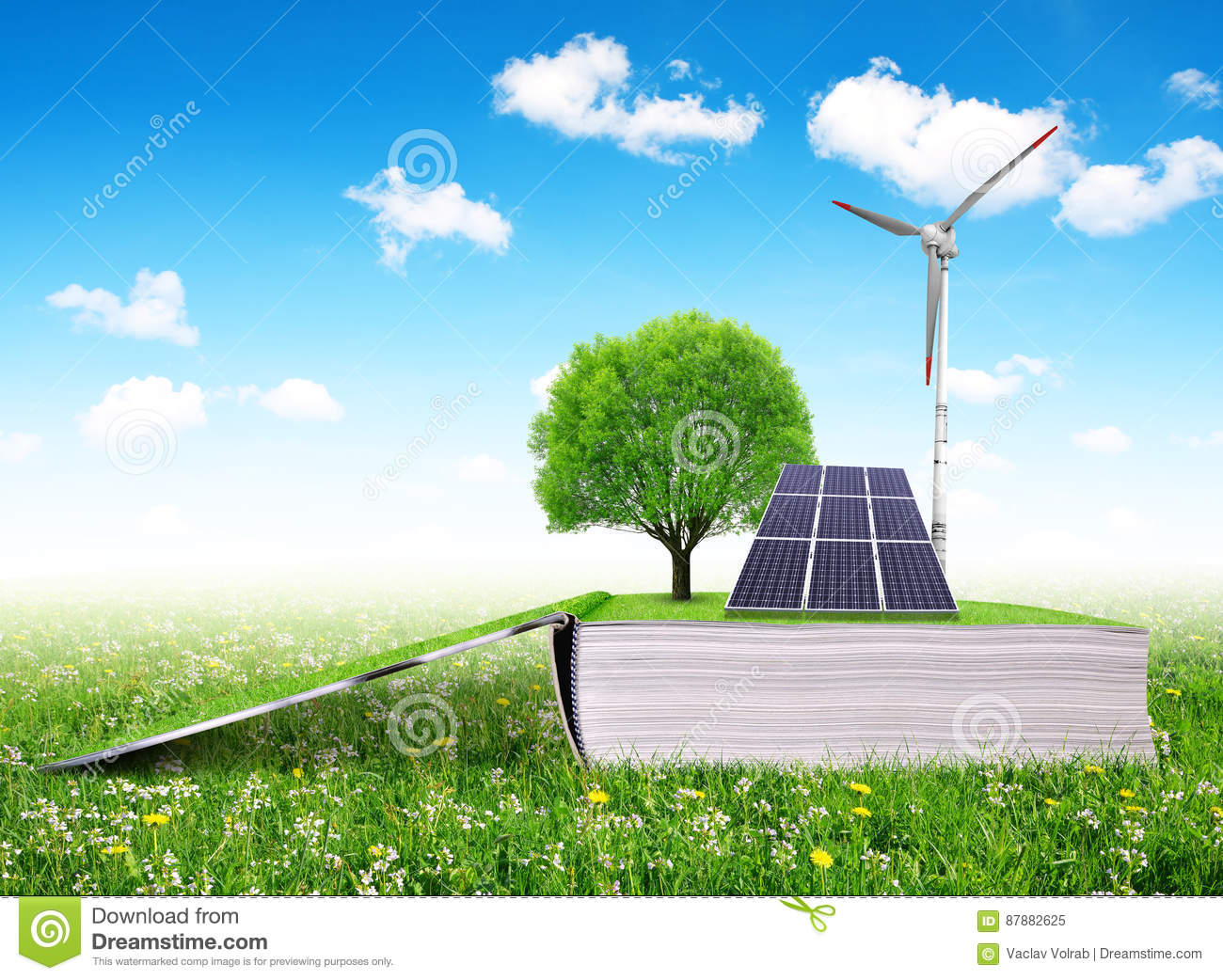 Livre sur panneau solaire