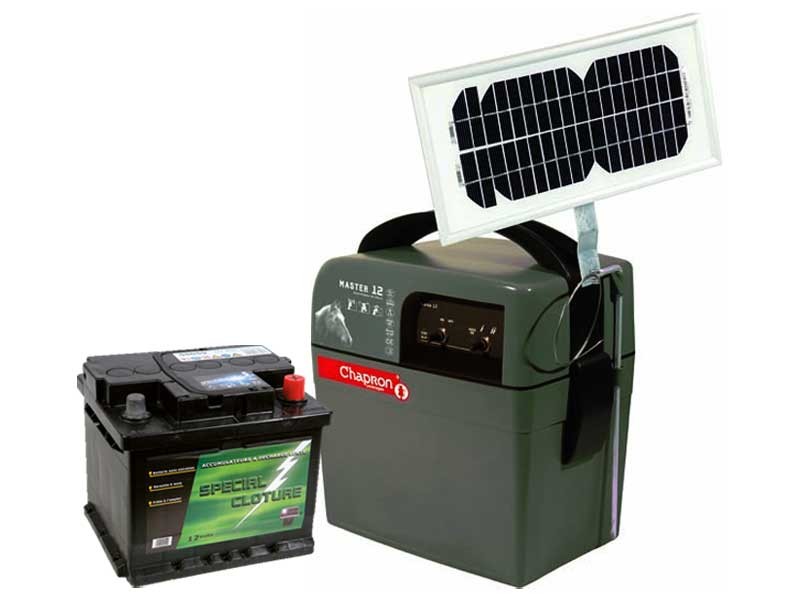 Electrificateur cloture batterie 12v + panneau solaire