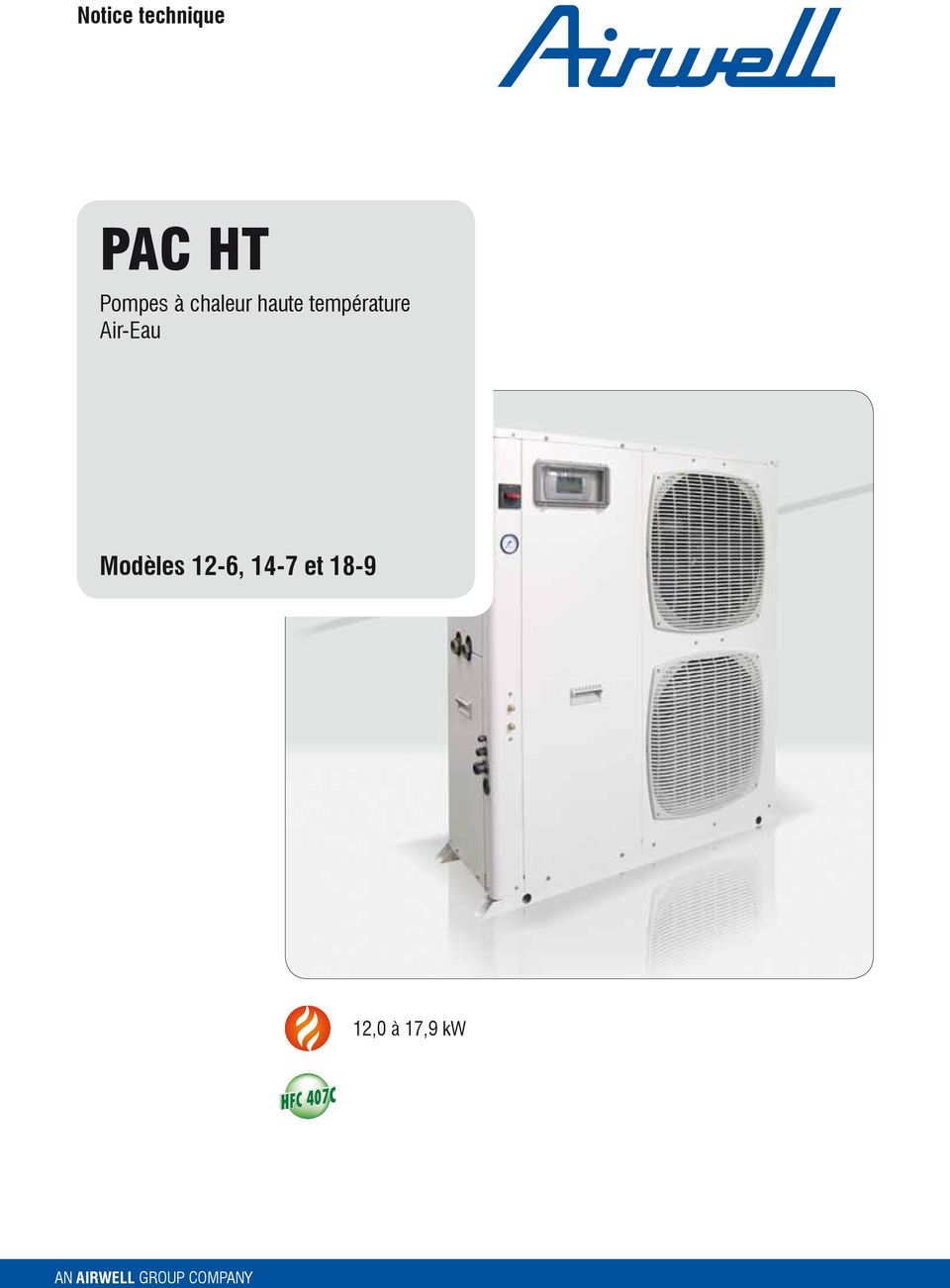Pompe à chaleur monobloc air / eau airwell pac+r12