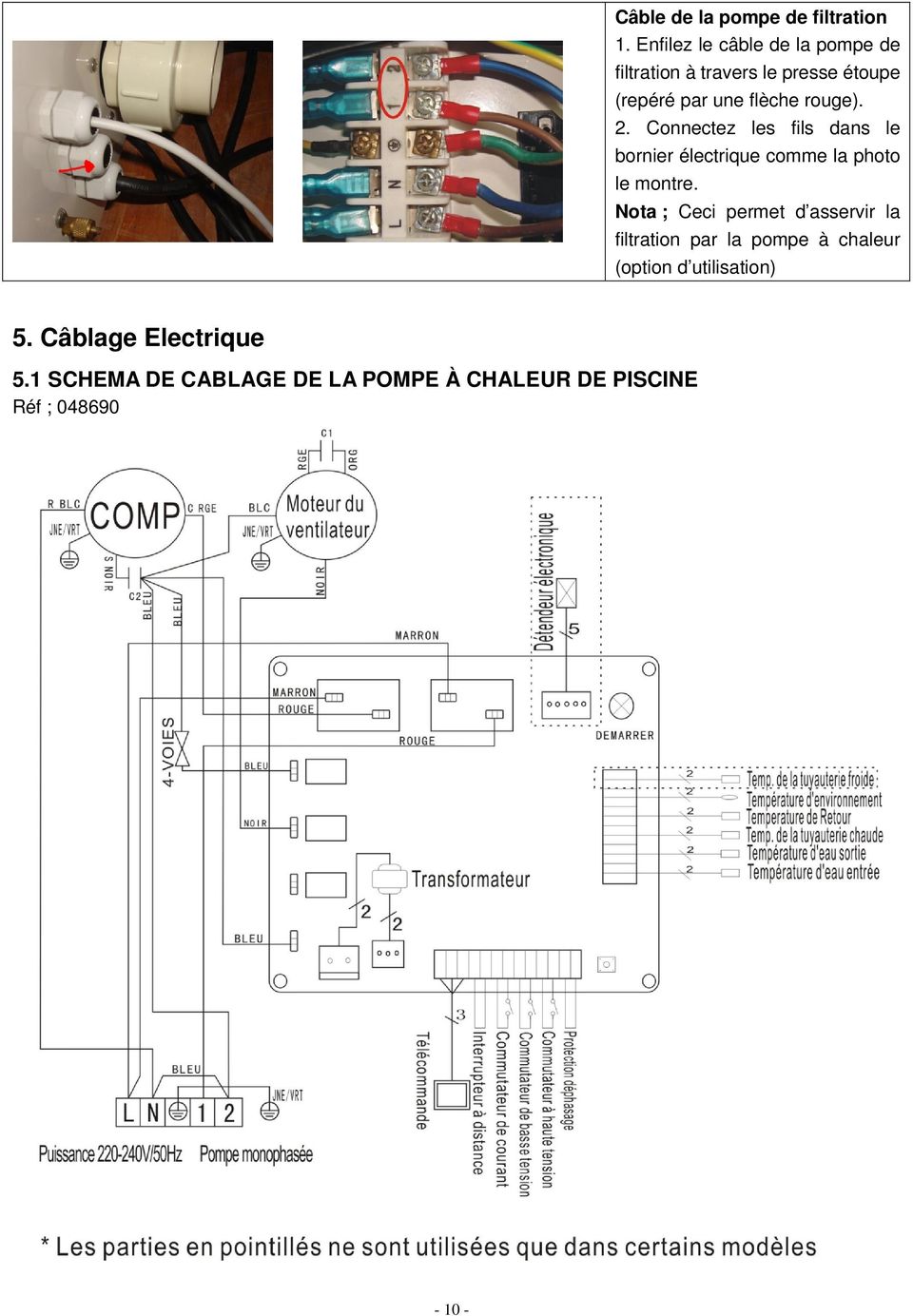 Branchement electrique pompe a chaleur piscine zodiac pw 11m