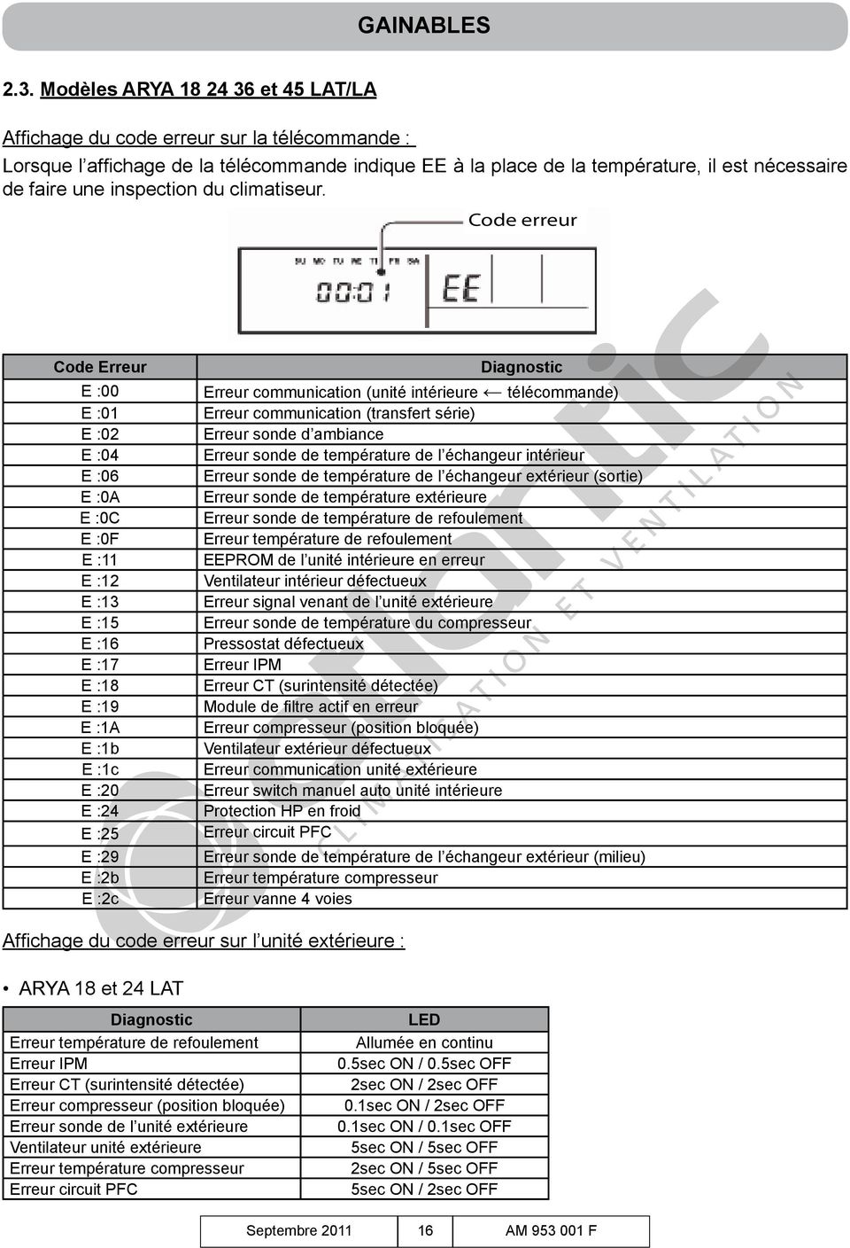 Pompe a chaleur atlantic code defaut