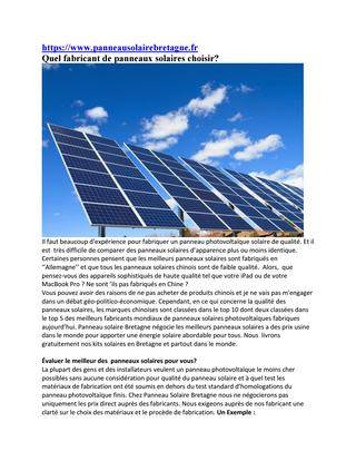 Le plus puissant panneau solaire