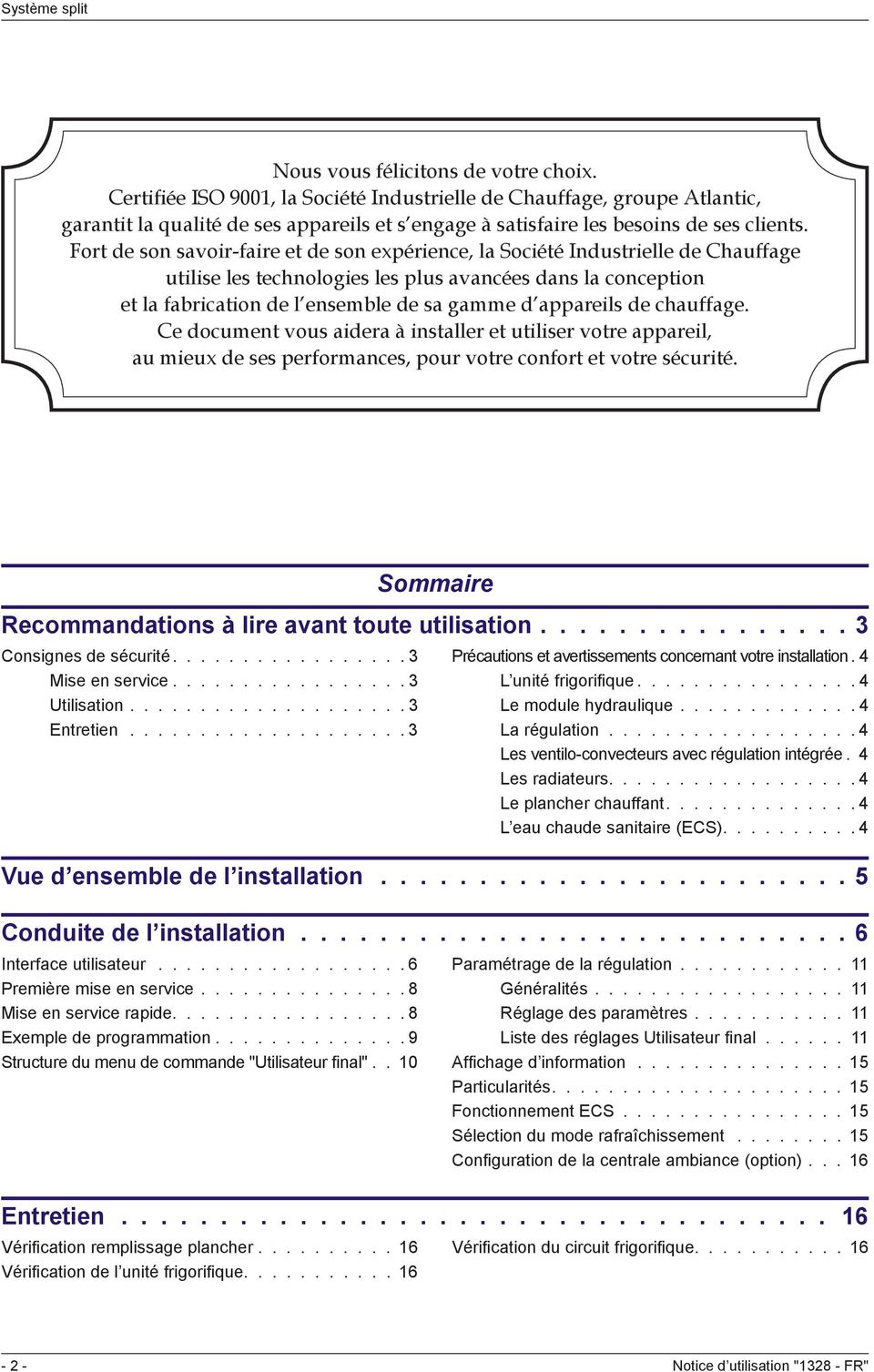 Notice pompe a chaleur atlantic alfea s13