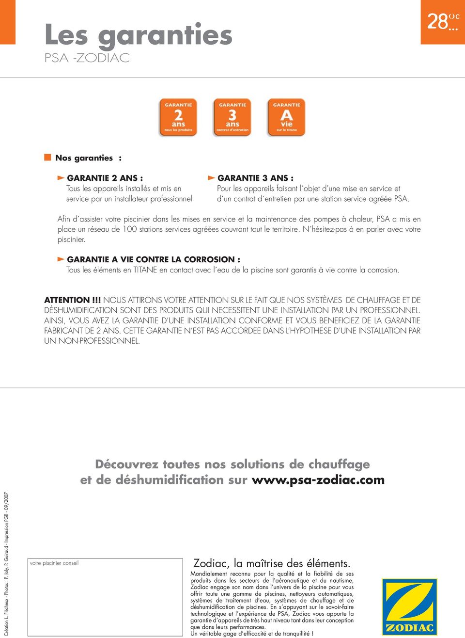 Garantie d'une pompe à chaleur