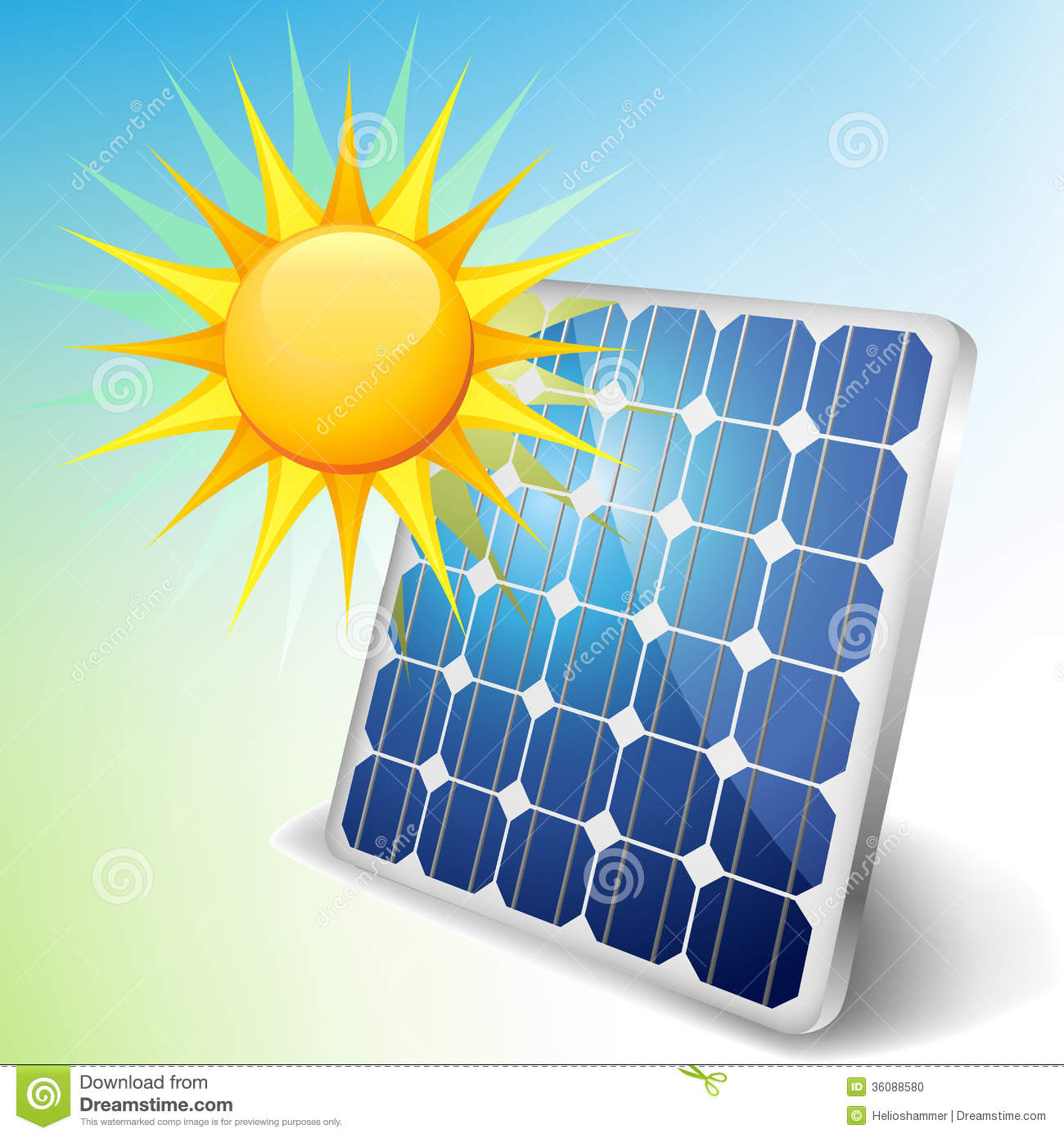 Soleil et panneau solaire