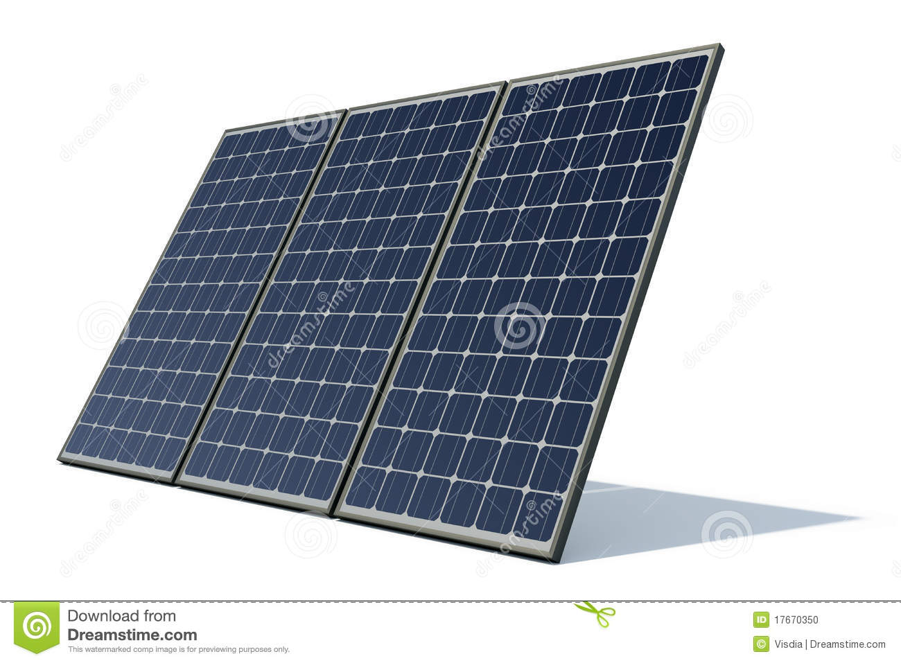 Panneau solaire fond blanc