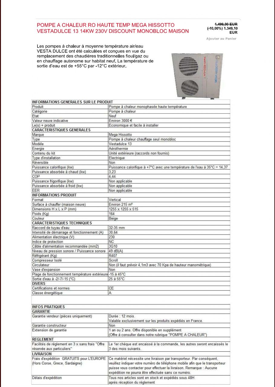 Pompe a chaleur air eau prix avis