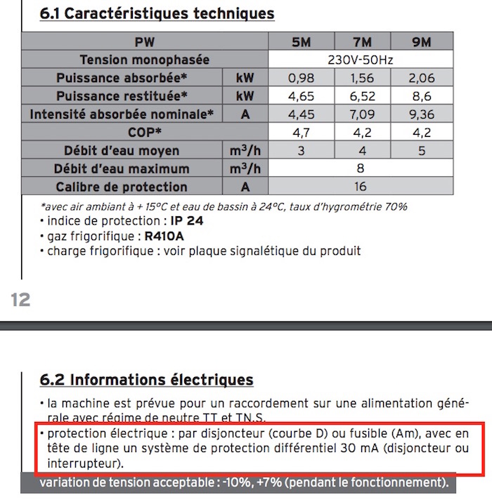Puissance pompe a chaleur volume piscine
