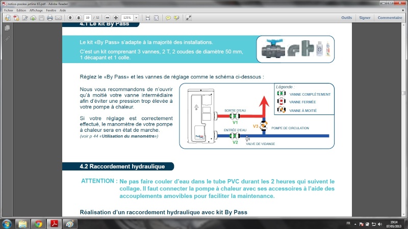 Reglage bypass pompe a chaleur pour piscine