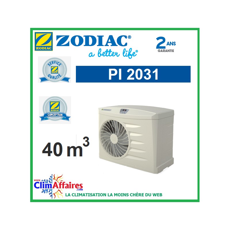Pompe a chaleur piscine zodiac pi2031