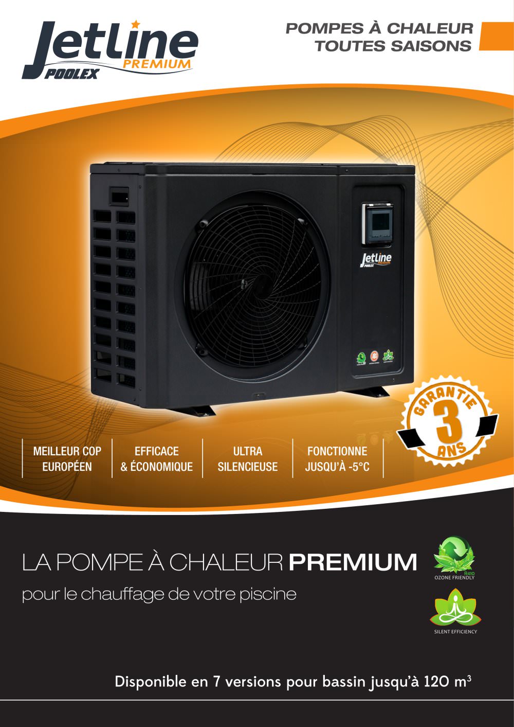 Pompe a chaleur piscine poolex jetline premium