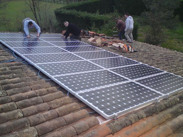 Panneau solaire pose