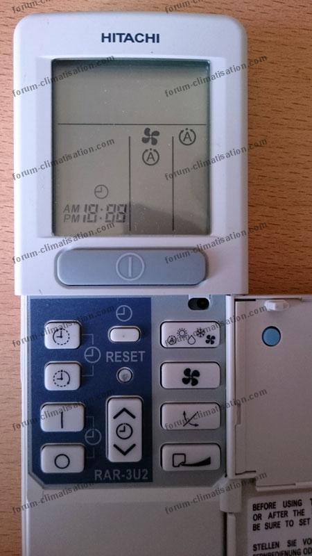 Telecommande hitachi pompe a chaleur