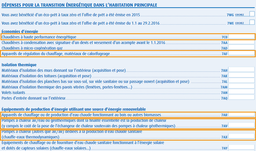 Pompe a chaleur reduction impot 2016