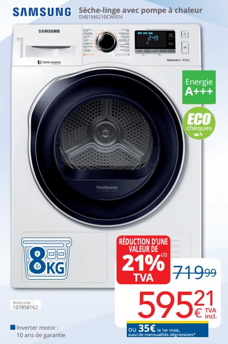 Promotion seche linge pompe à chaleur