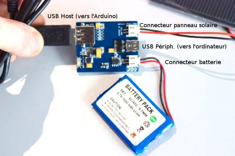 Batterie et panneau solaire arduino