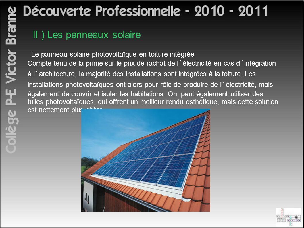Définition panneau solaire photovoltaique