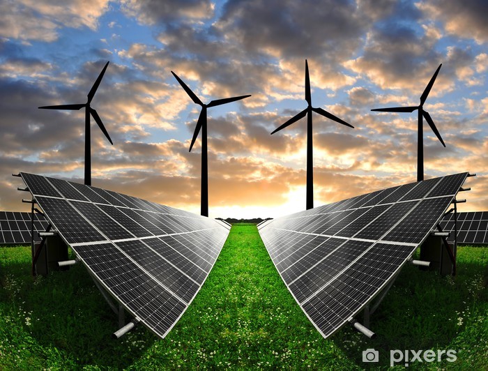 Panneau solaire avec eolienne