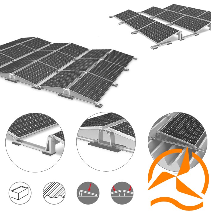 Support panneau solaire sur toiture
