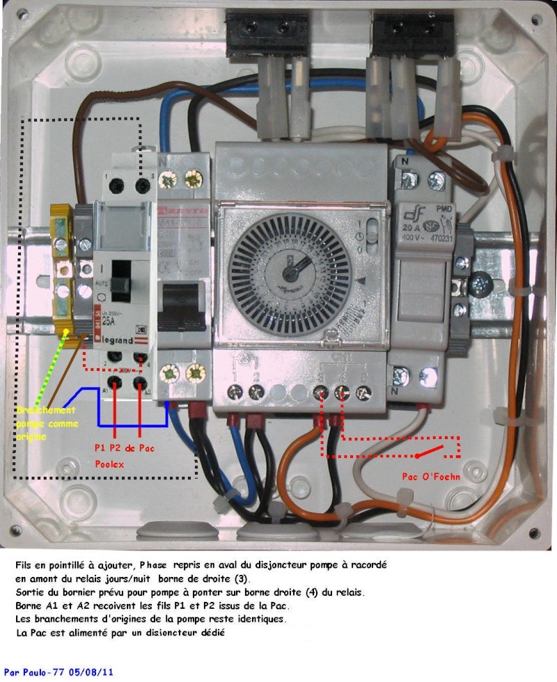 Raccordement pompe a chaleur piscine desjoyaux