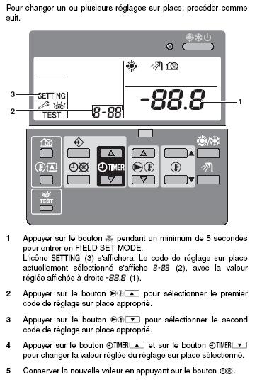Liste code erreur pompe a chaleur daikin