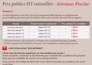 Prix pompe a chaleur piscine thermor